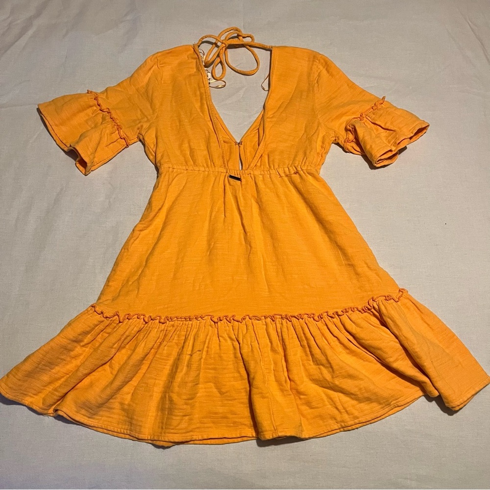 Billabong Womens Dress Yellow Large Short Sleeve